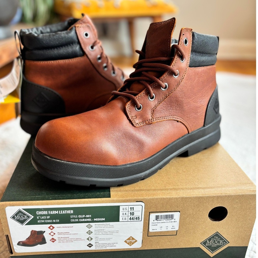 Muck Boot Company Chore Farm Leather Boots 6"‎ Lace up Men's Size 11
